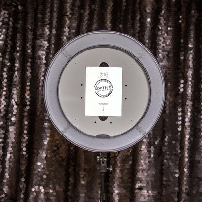 DIY Photo Booth Black Sequin Backdrop 